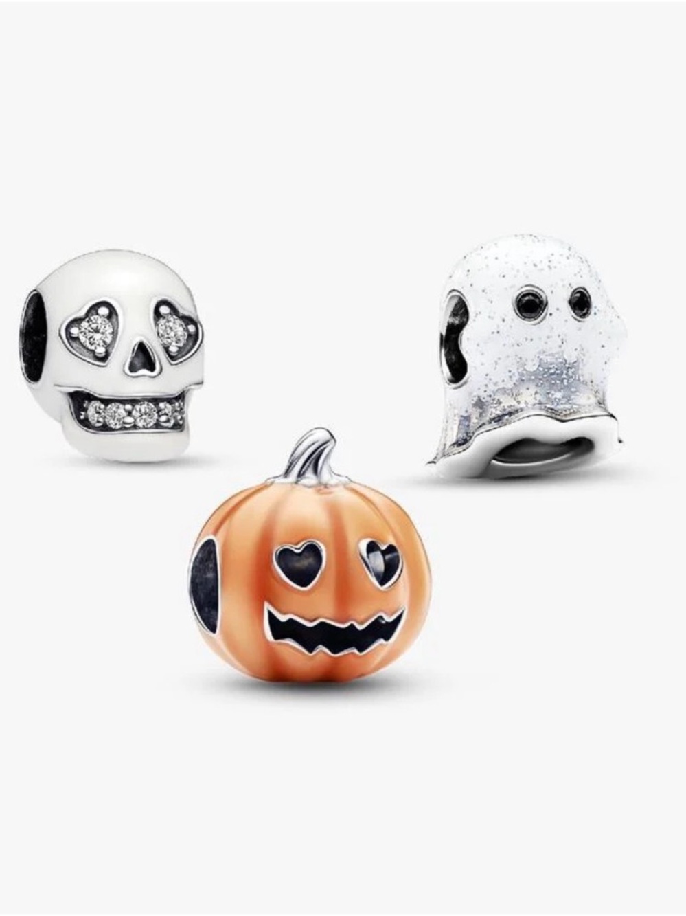 Pandora glow in dark Halloween charms pumpkin, ghost, skeleton 925 New